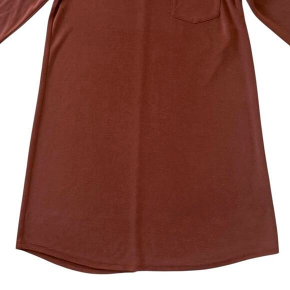 Abercrombie & Fitch Long Sleeve Shirt Dress Winter Dress Size Small Tan / Brown - Picture 6 of 12